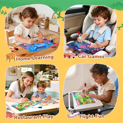 JoyCat Search and Find Activity Books, Animal Preschool Learning Activities for Toddlers & Kids, Travel Toys for Road Trip Car and Airplane, Busy Toy, Educational Game Gifts for Boys Girls Ages 3-5 - style: Animal