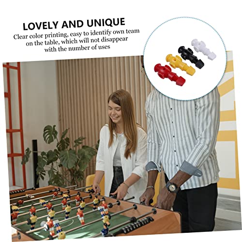 VICASKY 4pcs Table Soccer Players Accessories Replacement Parts for Foosball Game White Black Yellow Red Fits Standard Rods Design for Enhanced Gameplay