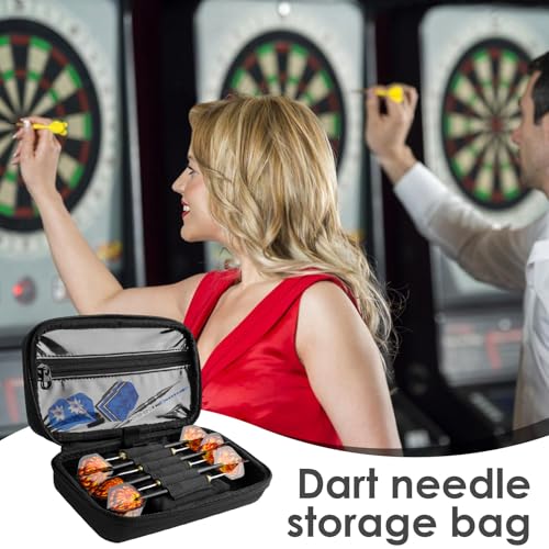 Hard EVA Shell Dart Case Storage for 6 Darts, Large Capacity Soft Tip Darts Protective Case, DartsEquipment Container With Zip, Dart Storage Holder Carrying Bag for Home（DartsNot Included）