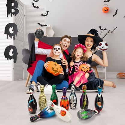 Halloween Games Bowling Set for Kids Party Supplies, Pins and Balls for Family Indoor Outdoor Games, Party Favors - style: Style A