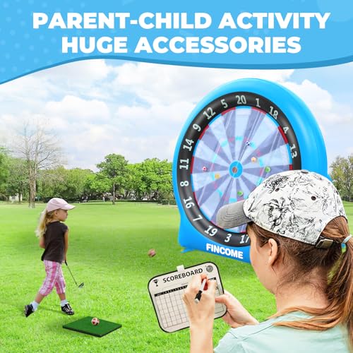 Giant Inflatable Dartboard, Kick Darts Outdoor Indoor Soccer Dartboard Game Golf Dart Throw Darts with Pump, Giant Dart Board Target Yard Games for Kids & Adults 20+Games - style: Blue Dartboard