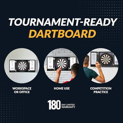 Hathaway Winchester Dartboard & Cabinet Set - color: Black
