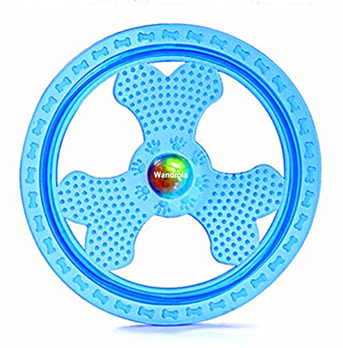 Flying Disc Dog Sport Toy with Flashing LED Lights, Light Up Pet Disk for Ultimate Night Time Play, Blue - color: Blue
