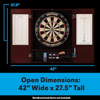 Viper Metropolitan Solid Wood Sisal/Bristle Steel Tip Dartboard Cabinet: Cabinet Only (No Dartboard), Oak Finish - color: Mahogany Finish