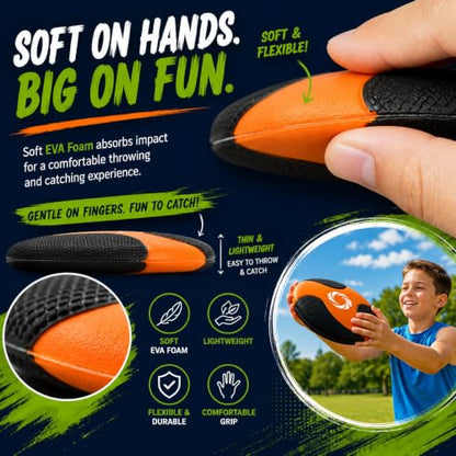 Liberty Imports 6 PCS Kids Soft Foam Flying Discs, 10" Sports Toy Throwing | Soft EVA Build, Lightweight, Textured Grip, Round Edges, Indoor & Outdoor, School Group Team Play