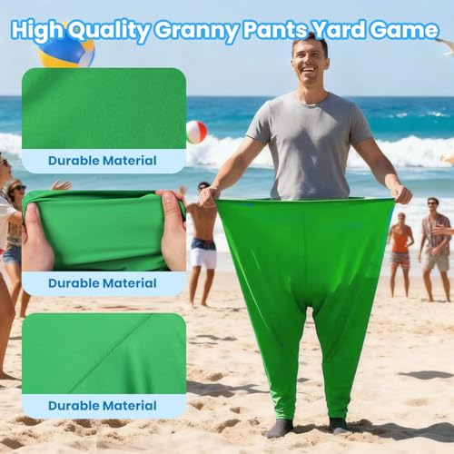 Granny Pants Yard Game Set, 2 PCS Granny Pants Family Party Outdoor Game with 10 Bouncy Balls & 2 Pumps Perfect for Adults and Kids, Fun Family Reunion Ultimate Backyard Party Games - color: blue+green