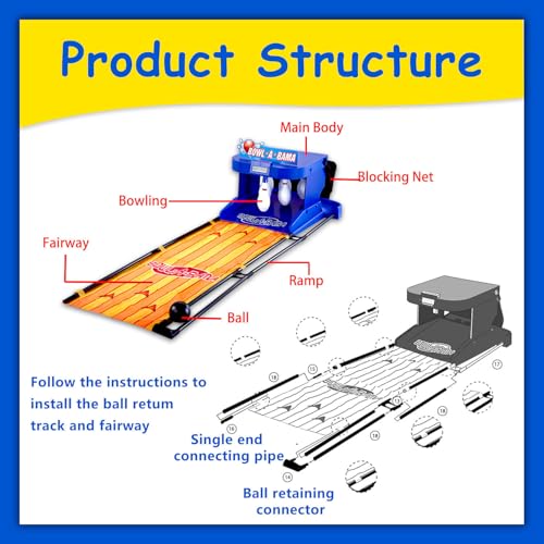 Home Bowling Alleys,Electric Bowling Machine,Electronic Bowling Alley Game for Home,with LED Scoreboard, Automatic Reset, Lighting & Sound Effects,for Children and Adults 3.5m/11.5ft - size: 3.5m/11.5ft