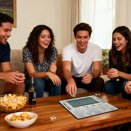 Football Dice Game - Tabletop Wooden Board Game with Scoring Track for Family Fun & Parties, Great Gift for Friends