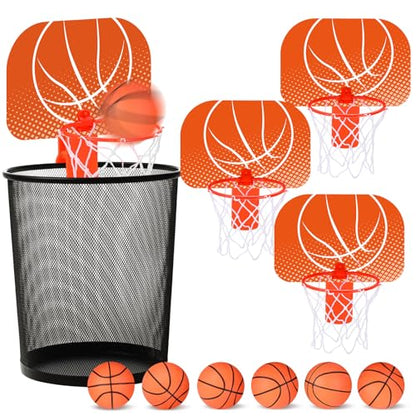 Honoson 3 Sets Indoor Trash Can Basketball Game Set Includes 3 Mini Clip on Basketball Hoop with Backboard 6 Inflatable Ball Pump Office Decompression Toy Birthday Gift Back to School(Fresh) - color: Fresh