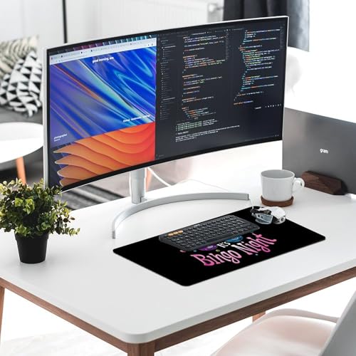 It's Bingo Night Printed Desk Mat Non-Slip Desktop Pad Protector Cover for Keyboard and Mouse Office and Home