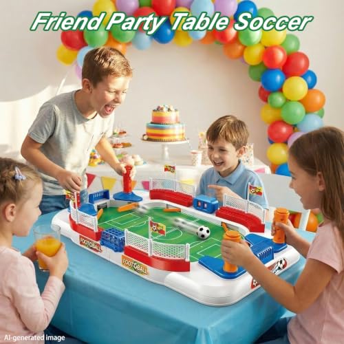 Mini Foosball Table Game for Kids: Soccer Gifts Toy for 3 4 5 6 7 8-12 Year Old Boys - Sports Football Board Games for Indoor Family Party - Perfect Christmas Birthday Gifts for Kids Age 3-12