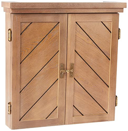 American Legend Charleston Solid Wood Bristle Dartboard Cabinet Set - Includes 18” dartboard and 6 steel tip darts
