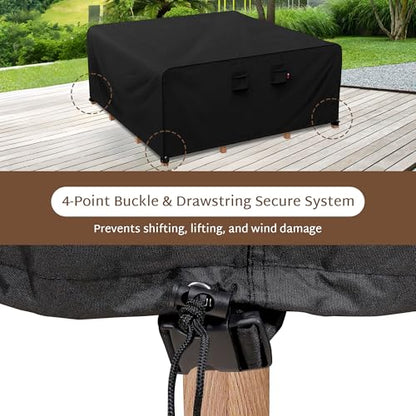 iBirdie Outdoor Patio Furniture Set Covers 76 x 76 inch Waterproof Weatherproof Square Cover, Heavy Duty 600D for Outside Dining Table and Chairs - size: 76 x 76 x 28 inch