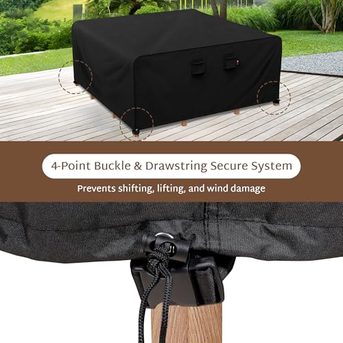 iBirdie Outdoor Patio Furniture Set Covers 100 x 100 inch Waterproof Weatherproof Square Cover, Heavy Duty 600D for Outside Dining Table and Chairs fit 8 x 8 ft, 99 x 98, 97 x 96 inch - size: 100 x 100 x 28 inch