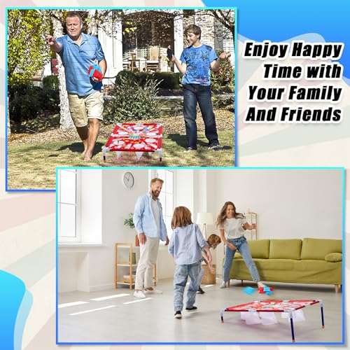 Gemscream Clown Carnival Bean Bag Toss Games with 6 Bean Bags Portable PVC Framed Red and White Corn Hole Game Set for Kids and Adults Carnival Circus Theme Birthday Outdoor Party Game