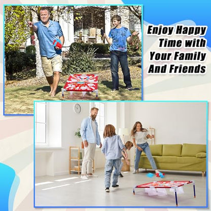 Gemscream Clown Carnival Bean Bag Toss Games with 6 Bean Bags Portable PVC Framed Red and White Corn Hole Game Set for Kids and Adults Carnival Circus Theme Birthday Outdoor Party Game
