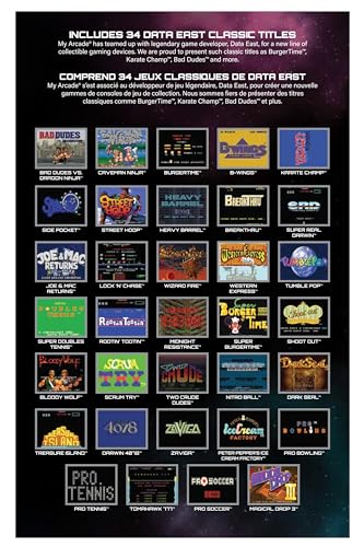 My Arcade Data East Classics Mini Player - 10 Inch Mini Arcade Machine Cabinet - 34 Retro Games Included - Heavy Barrel, Caveman Ninja, and More - Licensed Collectible