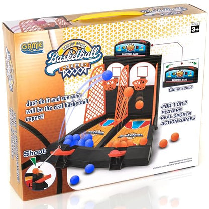 ArtCreativity Mini Basketball Tabletop Game with 20 Mini Balls or 24 Replacement Balls, 2-Player Desktop Arcade Basketball Toy for Kids and Adults - style: Basketball Game