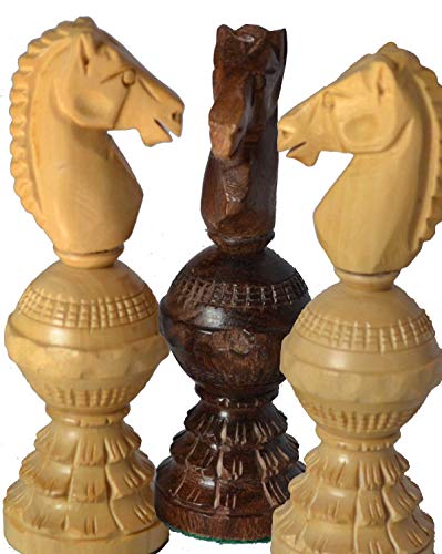 Chess Set Globe Design King 5" 32 Wooden Weighted Handmade Chess Pieces By