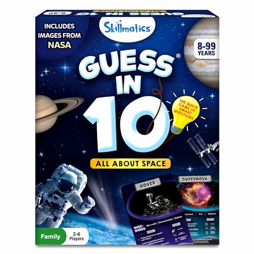 Skillmatics Guess in 10 NASA Space, Perfect for Boys, Girls, Kids & Families Who Love Card Games, Educational Toys, Travel Games, Gifts for Ages 8, 9, 10 and Up - style: 4. Space