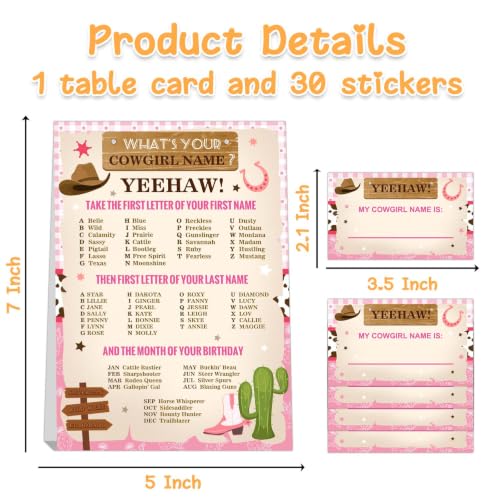 Cowgirl Birthday Party Decorations-Birthday Party Games,Cowgirl Theme Birthday Partys Sign,Baby Shower Decorations,Birthday Partys Game,Baby Shower Games,What's your Cowgirl Name - style: Cowgirl 3