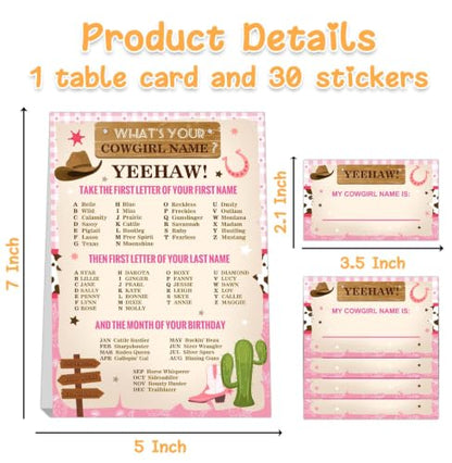 Cowgirl Birthday Party Decorations-Birthday Party Games,Cowgirl Theme Birthday Partys Sign,Baby Shower Decorations,Birthday Partys Game,Baby Shower Games,What's your Cowgirl Name - style: Cowgirl 3