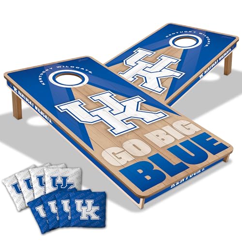 YouTheFan NCAA 2' x 4' Slogan Series Professional Wood Cornhole Game with Logo Bags - color: Kentucky Wildcats