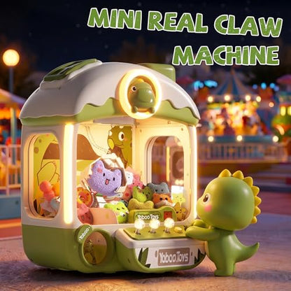 Large Claw Machine for Kids, Dinosaur Vending Machines Toys for Boys 4-6, Mini Candy and Prize Electronic Dispenser Game with Sound Lights, Idea Birthday Gift for 3 4 5 6 Year Old Boy Girl - color: Green