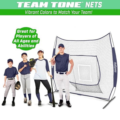 GoSports 7 x 7 ft Baseball & Softball Nets - Available in Team Colors - Batting & Pitching Net with Strike Zone - color: Navy