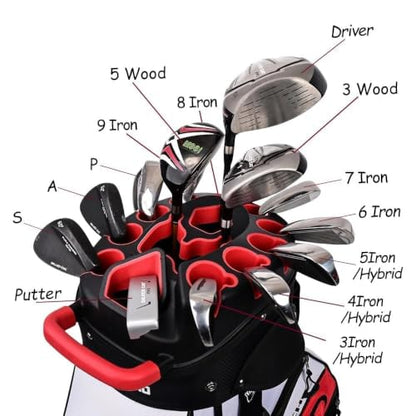 ASK ECHO T-Lock Golf Cart Bag, Quiet 14-Way Full-Length Divider - color: White