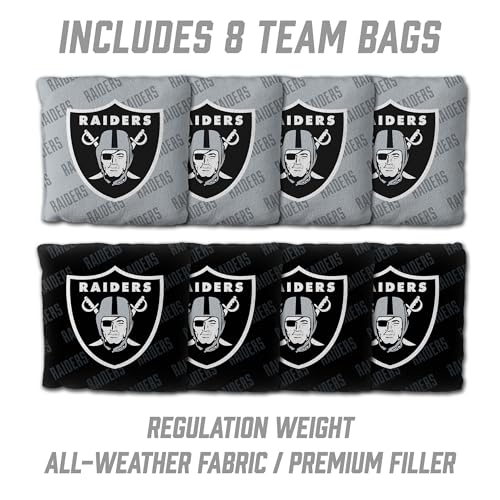 YouTheFan NFL 2' x 4' Slogan Series Professional Wood Cornhole Game with Logo Bags - color: Las Vegas Raiders