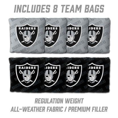 YouTheFan NFL 2' x 4' Slogan Series Professional Wood Cornhole Game with Logo Bags - color: Las Vegas Raiders