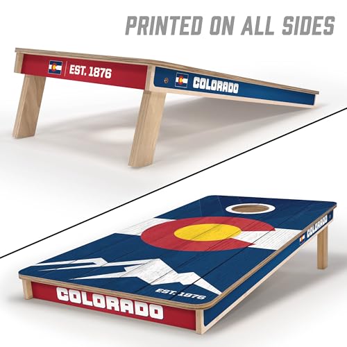 YouTheFan State of Colorado 2’ x 4’ Professional Wood Cornhole Game with Bags