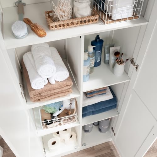 Sauder HomePlus Farmhouse Multipurpose Storage Cabinet Tall Pantry with Adjustable Shelves, in White Finish - color: Farmhouse White