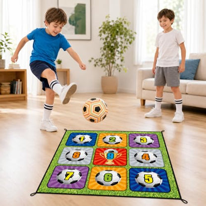Tacky Practice Mat Target Game, Childrens 150x150cm, Soft Material Soccer Practice Mat for Kids 7-14 Years, Indoor Outdoor Soccer Set