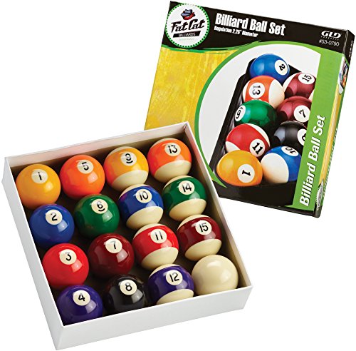 Fat Cat 2-1/4" Regulation Size Billiard/Pool Balls, Complete 16 Ball Set