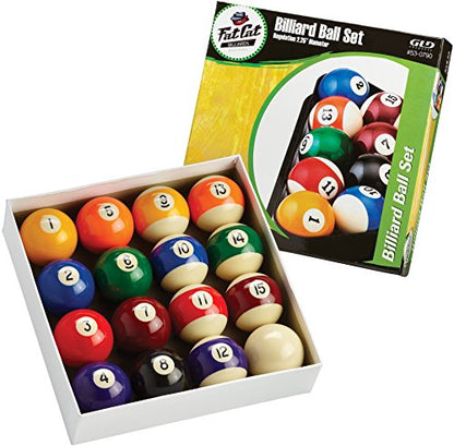 Fat Cat 2-1/4" Regulation Size Billiard/Pool Balls, Complete 16 Ball Set