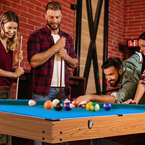 GLACER 48" Multi Game Table, 3 in 1 Board Gaming Table with Foosball, Air Hockey, Billiards, Pool & Soccer Table Adult Size, Combo Game Tables for All Ages, Game Room, Home, Party, Club, Gathering