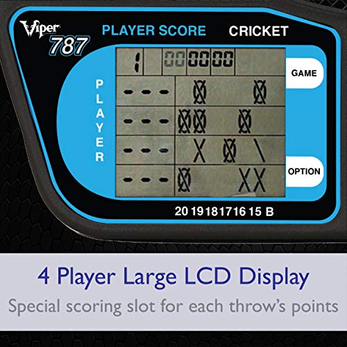Viper 787 Electronic Dartboard, Ultra Thin Spider for Increased Scoring Area, Free Floating Segments, Locking Segment Holes for Fewer Bounceouts, Automatic Scoring
