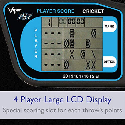 Viper 787 Electronic Dartboard, Ultra Thin Spider for Increased Scoring Area, Free Floating Segments, Locking Segment Holes for Fewer Bounceouts, Automatic Scoring