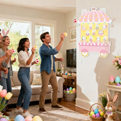 2 Pcs Dart Board with 12 Sticky Balls Theme Party Decorations Felt Cloth Toss Game for Family Games Birthday Party Outdoor Indoor Supplies(16.5 x 23.6 inches) - style: Bunny