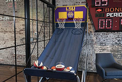 Pop-A-Shot - Home Dual Shot with NCAA Graphics l Sensor Scoring l 16 Game Modes l 7 Balls l Foldable Storage l for All NCAA Fans - style: LSU Tigers