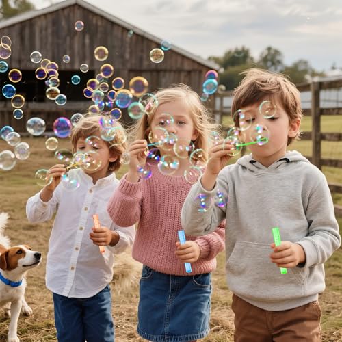 Winrayk Western Cowboy Party Favors, 24Pcs Self-designed Mini Bubble Wands for Kids Bubbles Bulk & Detachable Topper (6 Styles & Colors), Birthday Gift Pinata Filler Goodie Bag Stuffer Classroom Prize - style: Cowboy