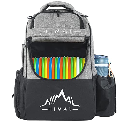 HIMAL HIMAL Disc Golf Bag Holds 22+ Discs, Durable Disc Golf Backpack with Large Capacity, and Multiple Storage Pockets - color: Grey