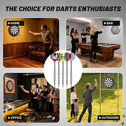 Darts Plastic Tip - 15 Pack Soft Tip Darts Set for Electronic Dartboard - 18 Grams Soft Darts Set with 100 Extra Dart Tips, Aluminum Shafts, Dart Flights, Flight Protectors and Rubber O-Rings