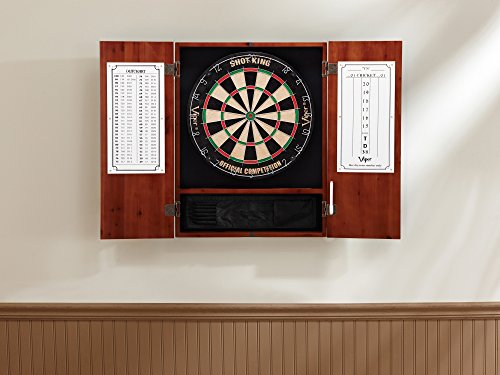 Viper Metropolitan Solid Wood Sisal/Bristle Steel Tip Dartboard Cabinet: Cabinet Only (No Dartboard), Oak Finish - color: Cinnamon Finish