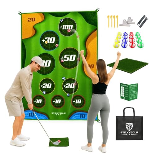 Golf Game for Adults Outdoor Indoor - Backyard Chipping Set with Sticky Balls - Family Entertainment Multi-Player Action - Friend and Party Activity - Gift for Golfers - style: StickyGolf (no club)