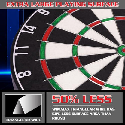 WIN.MAX Dart Board - Bristle Steel Tip Dartboard for Adults Bristle Steel Tip Dart Board Set with 12 Darts Metal - style: NEW
