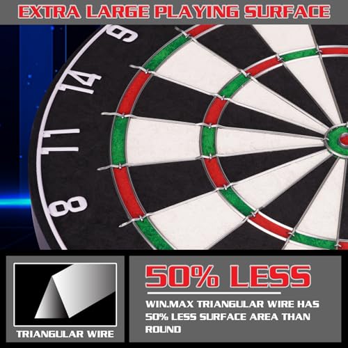 WIN.MAX Dart Board - Bristle Steel Tip Dartboard for Adults Bristle Steel Tip Dart Board Set with 12 Darts Metal - style: Dartboard and Cabinet Set