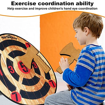 Foam Axe Throwing Game Indoor&Outdoor Target Game,Includes Two Foam Axes, One 26” Easy Fold Target and A Carry Bag